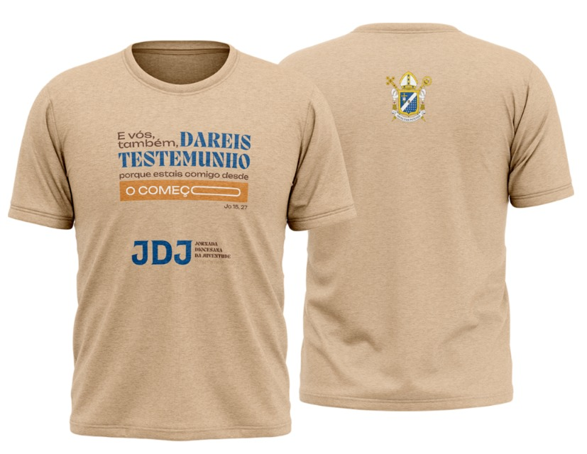 Camisetas JDJ mostrando a frente e as costas